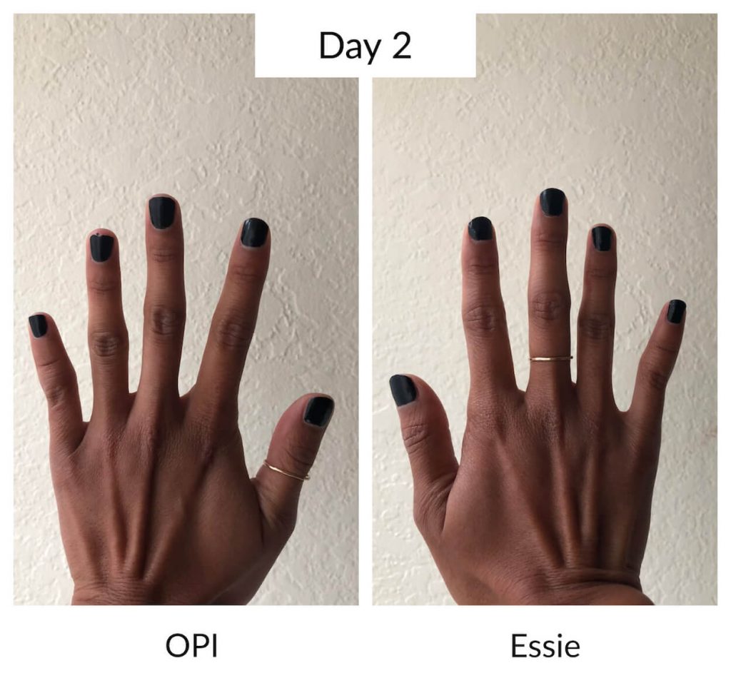 Essie vs OPI Day 2 Longevity Test