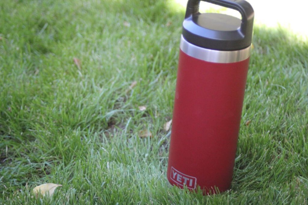 YETI Water Bottle in grass